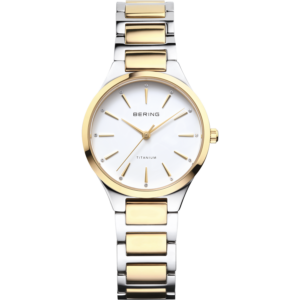 Elegante Uhr "Titanium" in glänzender Gold- und Silberfarbe