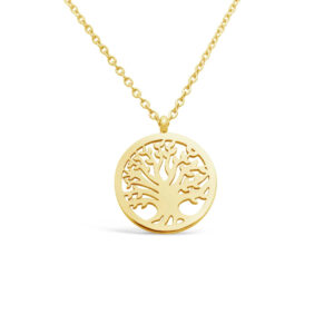 Halskette in Gold & Roségold mit Gravur "Tree Of Life"