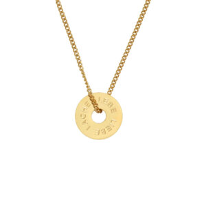 Circle Halskette in Gold & Roségold mit Gravur "Lebe Liebe Lache"
