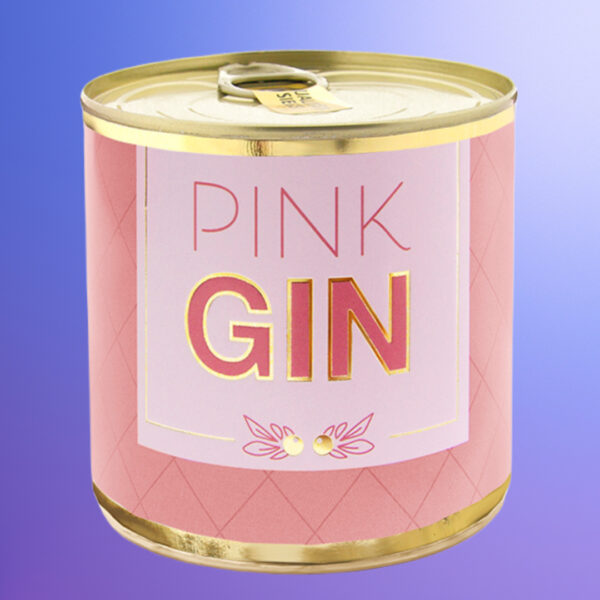 Köstlicher Kuchen-To-Go "Cancake Pink Gin" mit kleiner, goldener Kerze