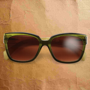 Schicke Sonnenbrille "Mood" mit Stärke und quadratischer, olivegrüner Fassung von Have A Look