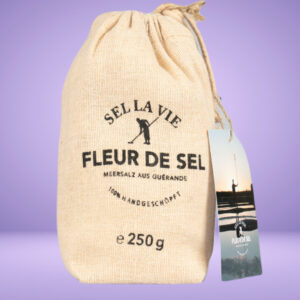 Feines Meersalz "Fleur de Sel" aus Guérande im Jutebeutel von Sel La Vie