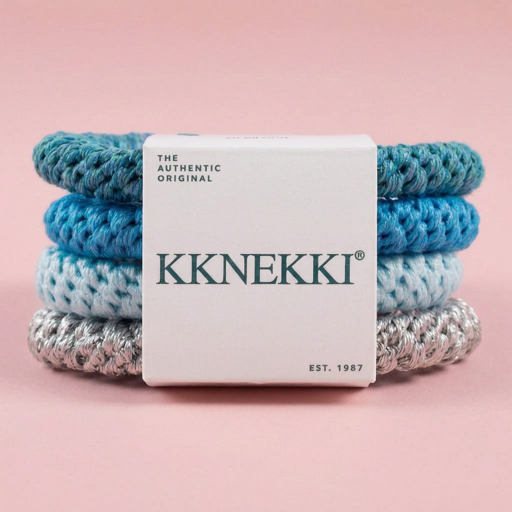 Coole, praktische Haargummis in verschiedenen Farben und Designs im Vierer- und Sechserpack von KKNEKKI