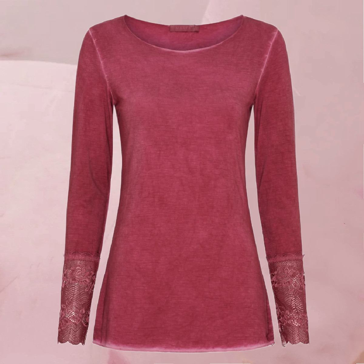 Elegant hübsches Shirt "Mdc Dame Bluse" mit Spitze an den Ärmeln in 7 coolen Farben von Marta Du Chateau