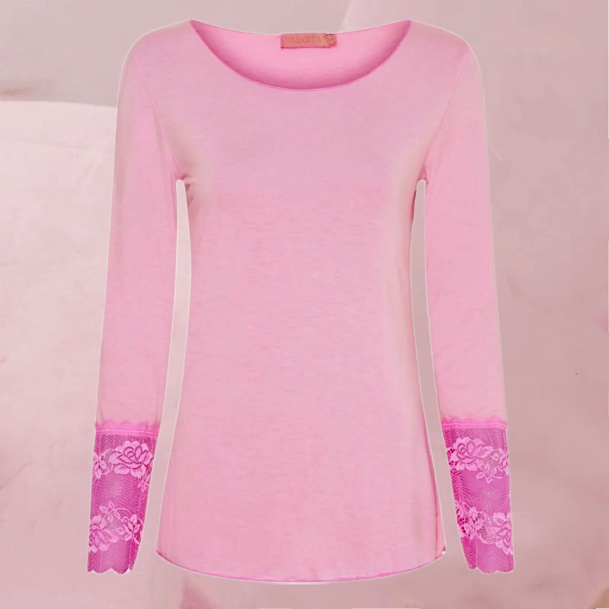 Elegant hübsches Shirt "Mdc Dame Bluse" mit Spitze an den Ärmeln in 7 coolen Farben von Marta Du Chateau