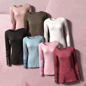 Elegant hübsches Shirt "Mdc Dame Bluse" mit Spitze an den Ärmeln in 7 coolen Farben von Marta Du Chateau