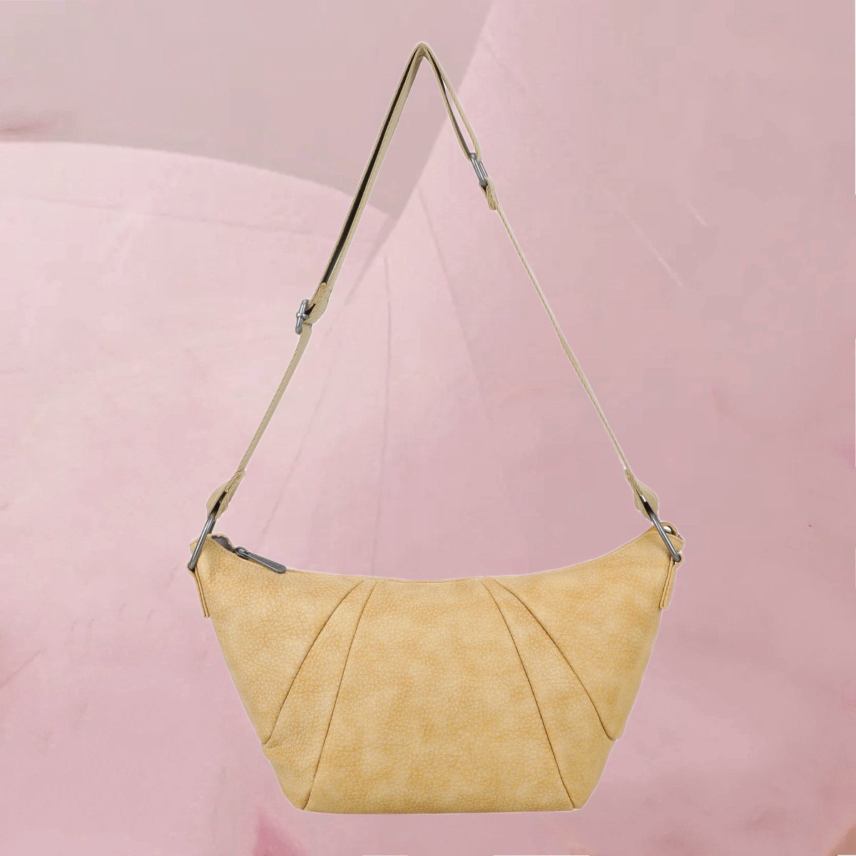 Flotter Crossbody-Bag "Croissant Cross" in Beige und Schwarz von fritzi