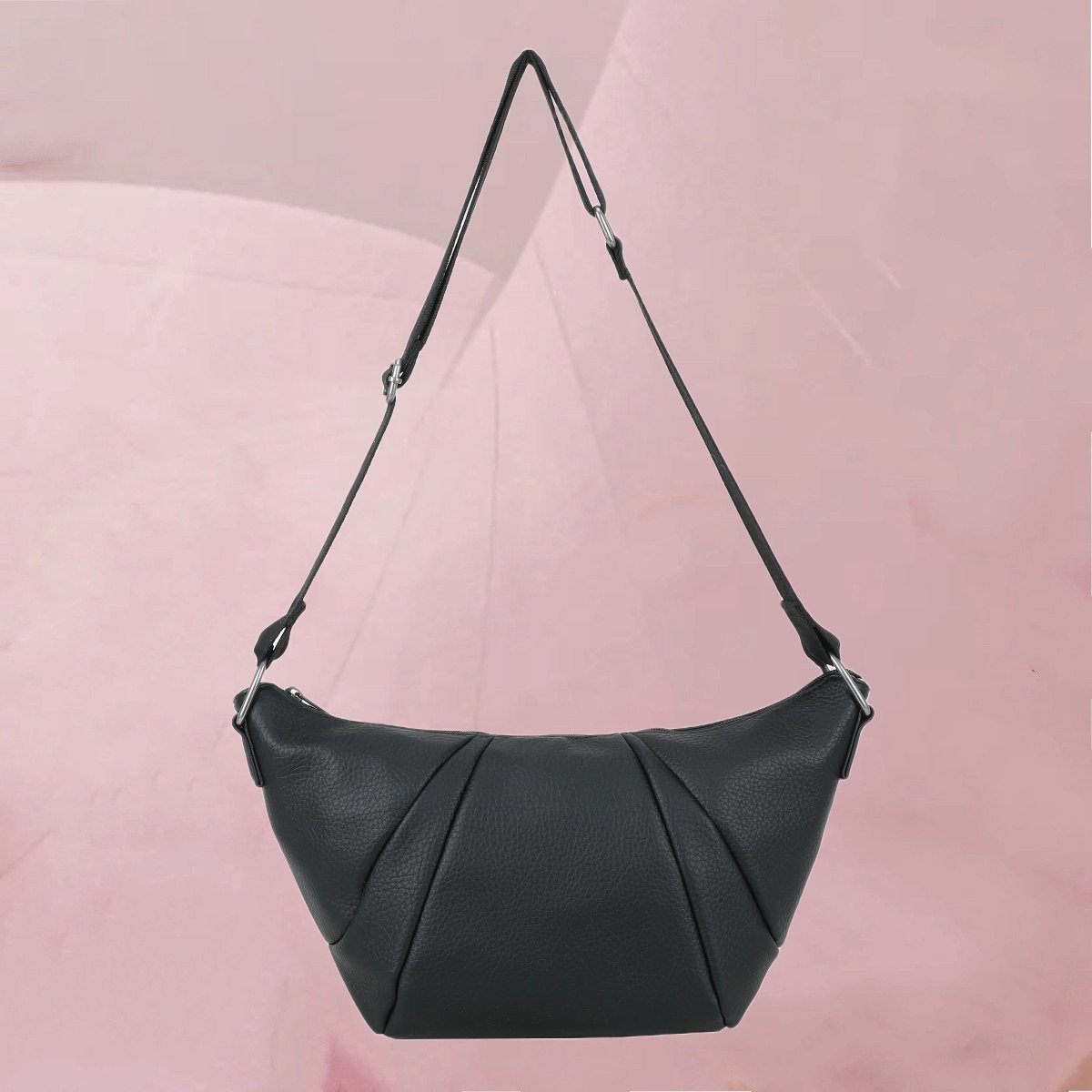 Flotter Crossbody-Bag "Croissant Cross" in Beige und Schwarz von fritzi