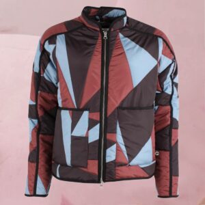 Wärmend kuschelige Thermojacke "Danemaple Thermo Jacket Dk Brick" im coolen Triangel-Muster von Danefae