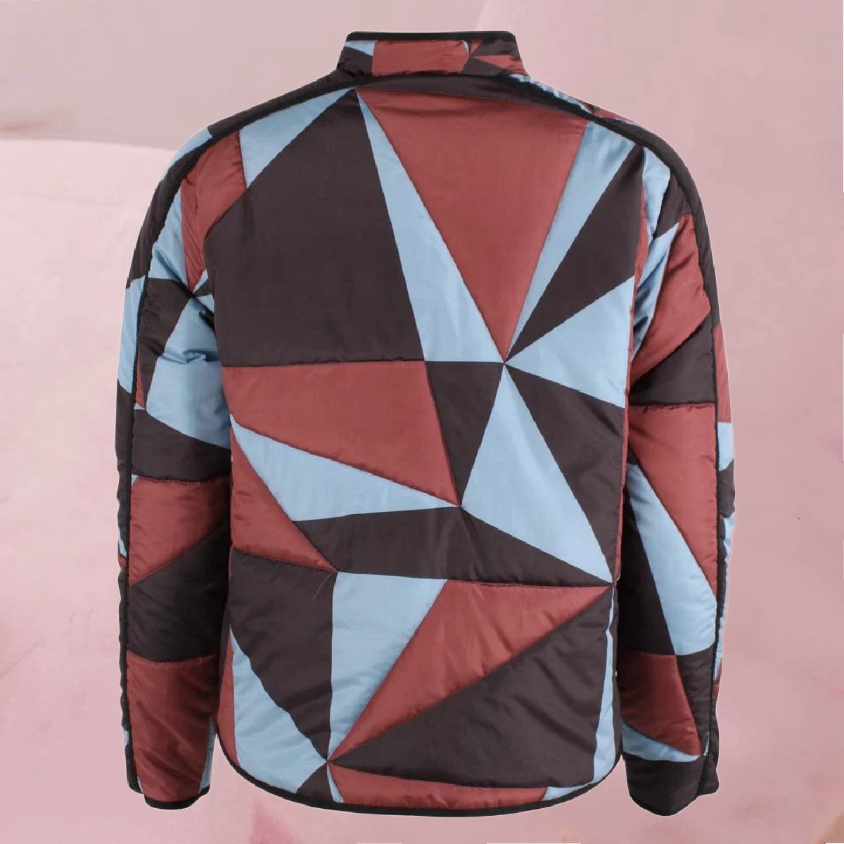 Wärmend kuschelige Thermojacke "Danemaple Thermo Jacket Dk Brick" im coolen Triangel-Muster von Danefae