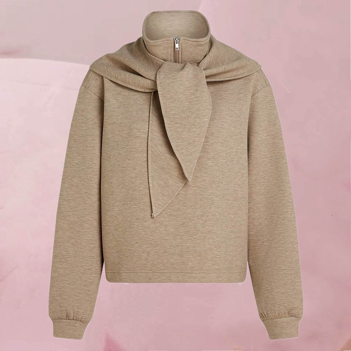 Cooles Sweatshirt "Hilde Sweat" mit passendem Schal in Beige-Melange von Circle Of Trust