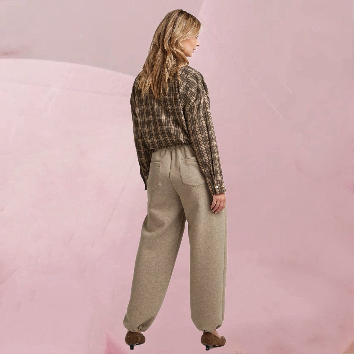 Legere Hose "Leo Pants" mit Kordelzug und Bündchen in Beige-Melange von Circle Of Trust