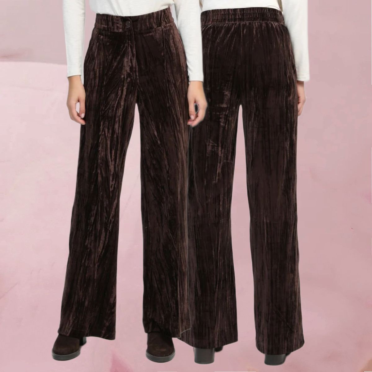 Samtig flotte Hose "Patrilou Chocolate Pants" in Schokoladenbraun von An'ge