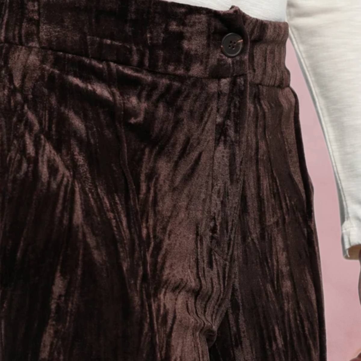 Samtig flotte Hose "Patrilou Chocolate Pants" in Schokoladenbraun von An'ge