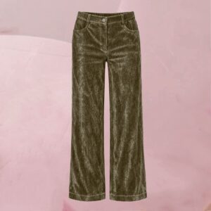 Lässig samtige Hose "Perdyla Grege Natural Colored" in Grau-Braun von An'ge