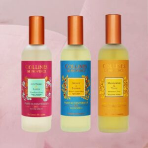 Exklusive Raumsprays mit originellen, kostbaren Duftkreationen im 100ml-Sprühfläschchen von Collines de Provence