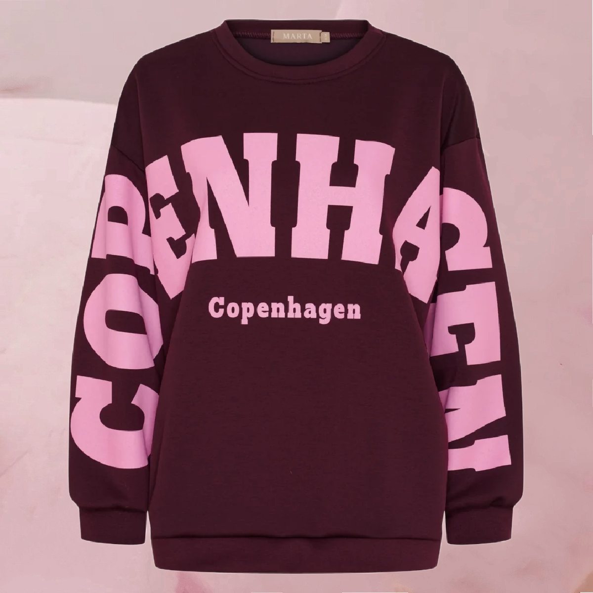 Cooles, trendiges Sweatshirt "Dame Sweatshirt MdcHibiscus" in Sky Blue & Bordeux von Marta Du Chateau
