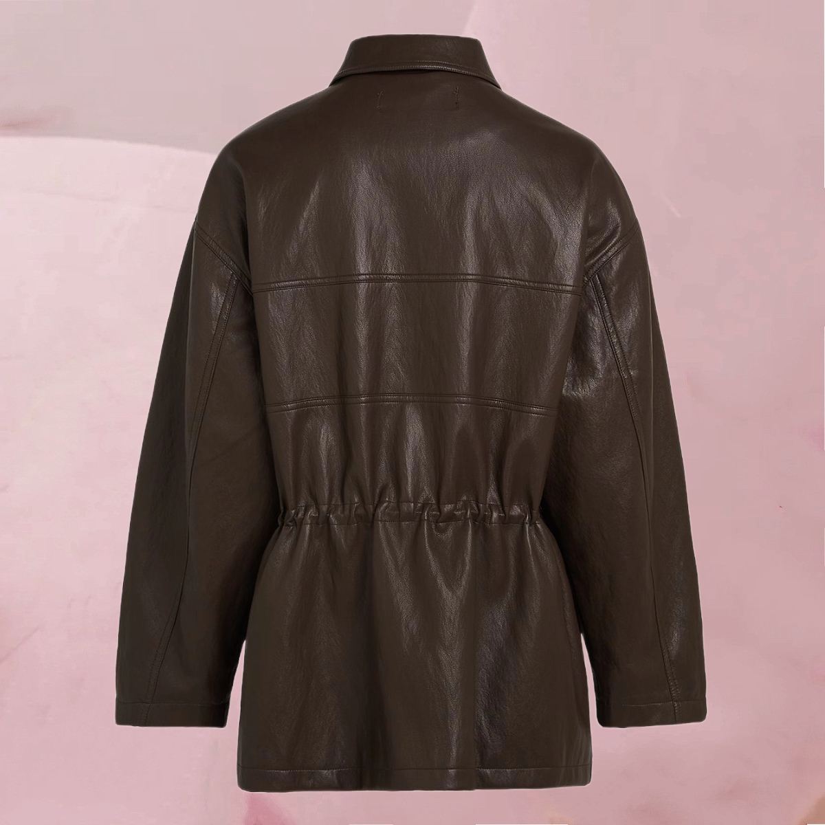 Lässig coole, hüftlange Jacke "Alexis Jacket Espresso" aus Kunstleder in Dunkelbraun von Circle Of Trust