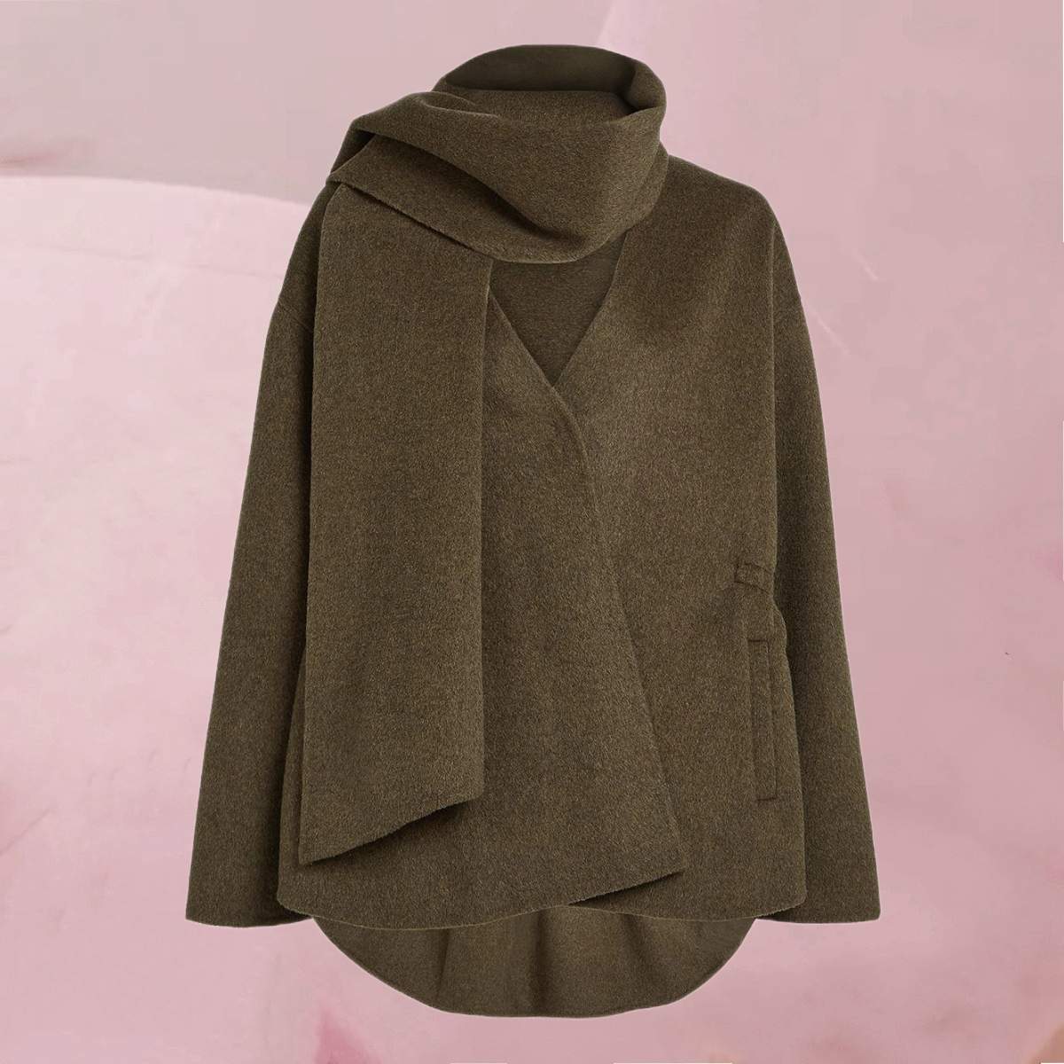 Elegant flotte Jacke "Bless Jacket Raw Umber" mit passendem Schal in Dunkelbraun von Circle Of Trust