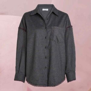 Cooles Holzfällerhemd "Carly Blouse Espresso" mit hübschem Karo-Muster in Dunkelblau von Circle Of Trust