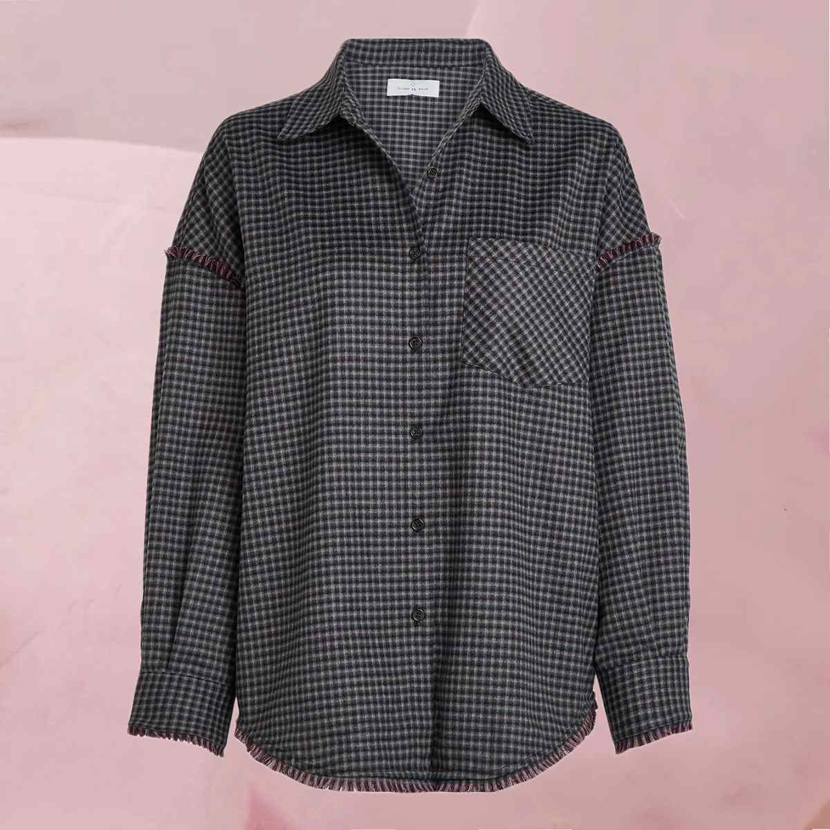 Cooles Holzfällerhemd "Carly Blouse Espresso" mit hübschem Karo-Muster in Dunkelblau von Circle Of Trust