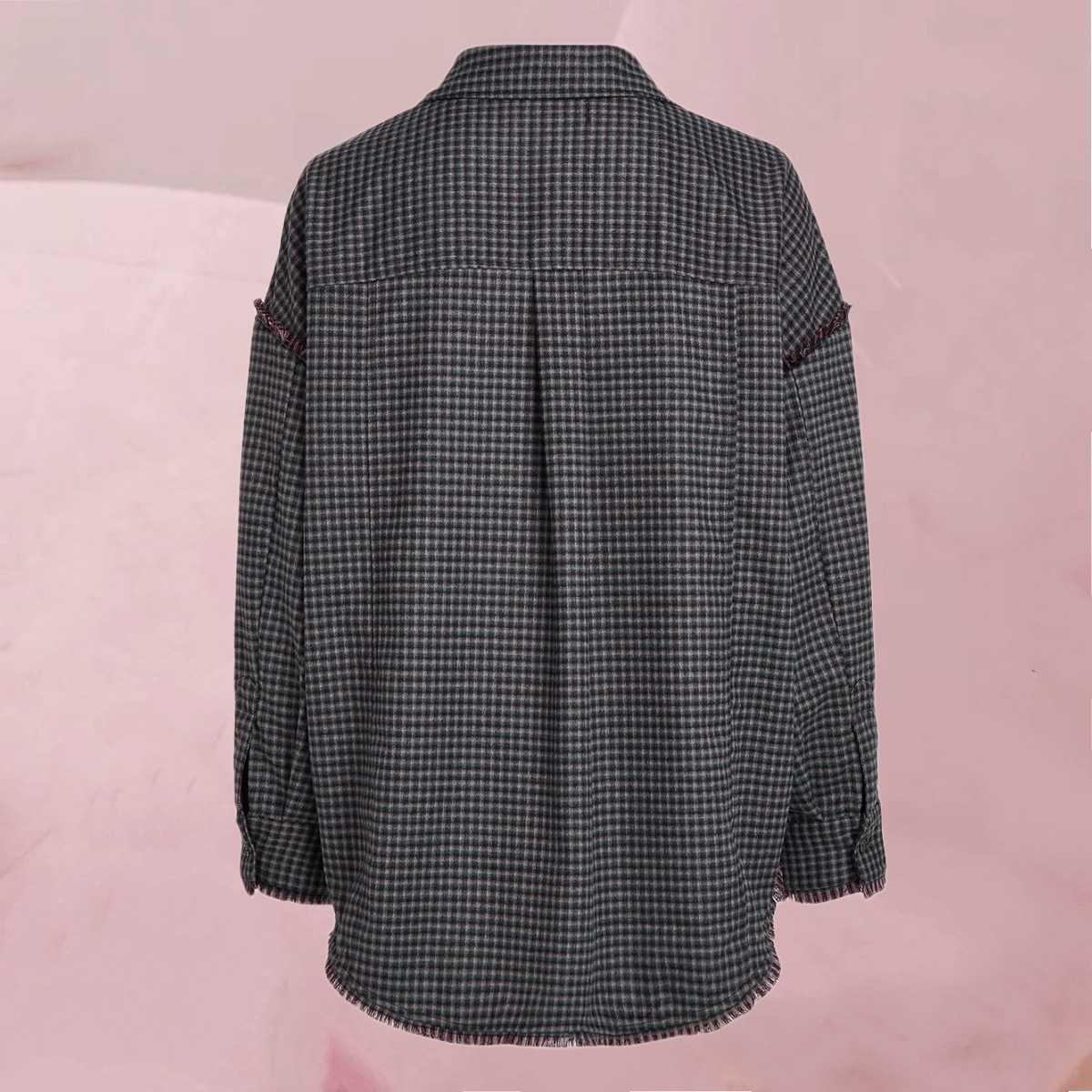 Cooles Holzfällerhemd "Carly Blouse Espresso" mit hübschem Karo-Muster in Dunkelblau von Circle Of Trust