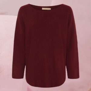 Flauschig weicher Pullover "Dame Strik MDCDagmar" in edlem Weinrot von Marta Du Chateau
