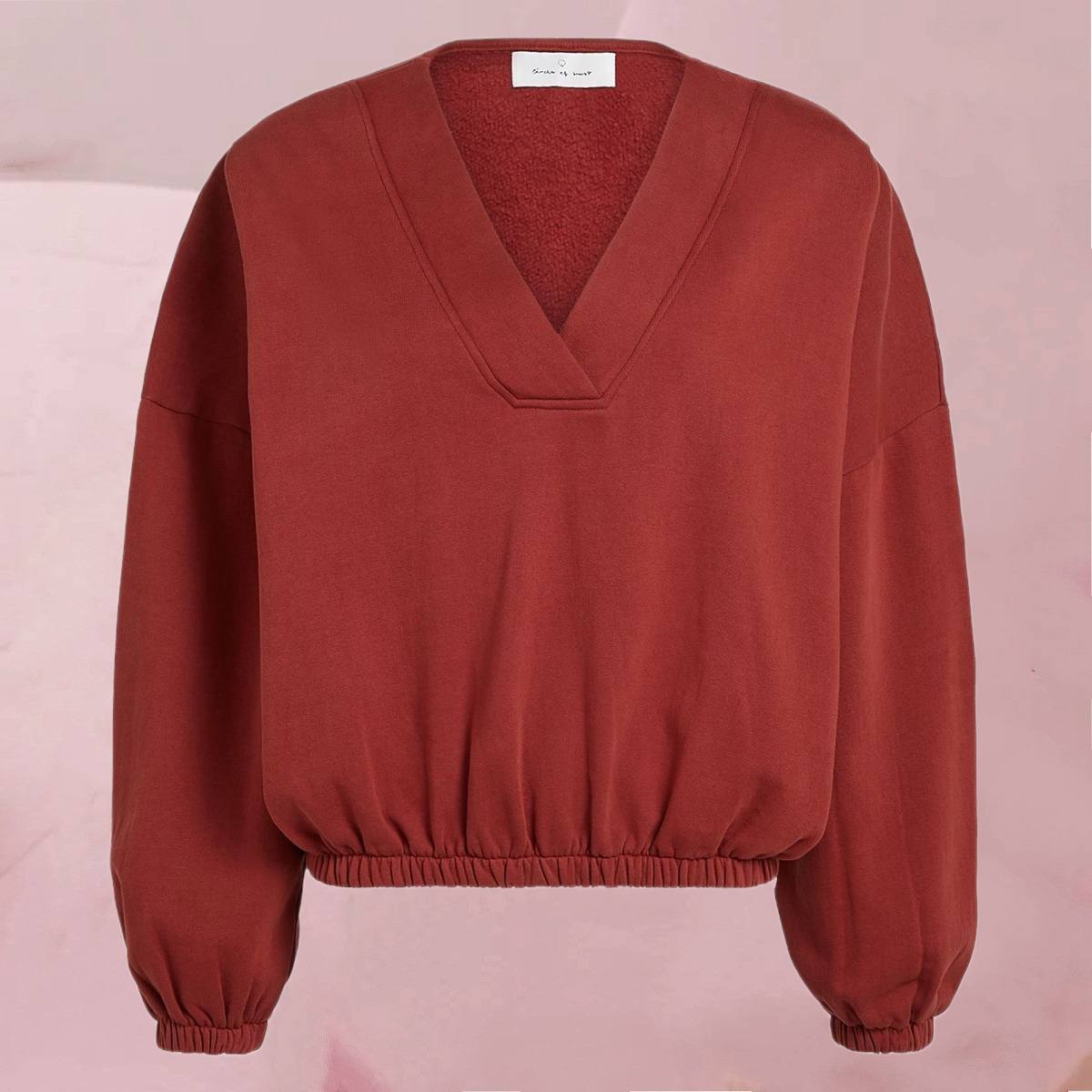 Cooles Sweatshirt "Dani Sweat Russet Brown" mit tiefem V-Ausschnitt in Braun-Rot von Circle Of Trust