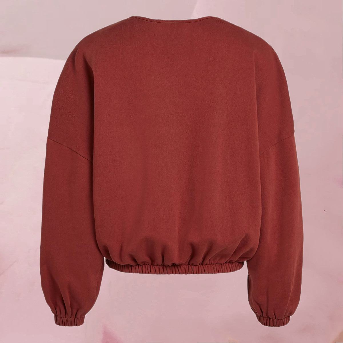 Cooles Sweatshirt "Dani Sweat Russet Brown" mit tiefem V-Ausschnitt in Braun-Rot von Circle Of Trust