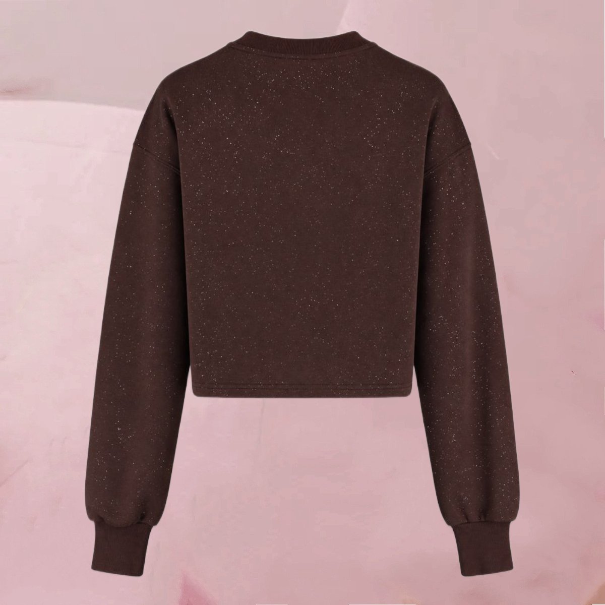 Flott-legerer Sweater „Sweater Darcy Chocolate Martini“ mit dezenten Glitzerelementen auf Dunkelbraun von Harper & Yve