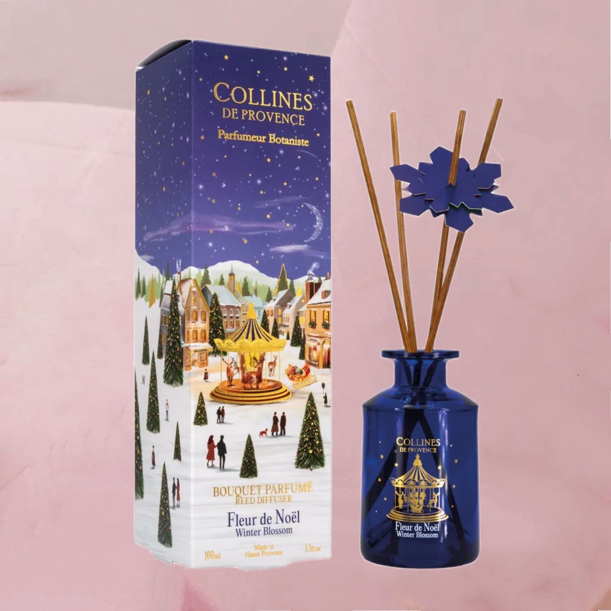 Winterliche Raumduftdiffusoren mit einzigartigen, weihnachtlichen Duftkreationen im 100ml-Glas inkl. Duftstäbchen von Collines de Provence