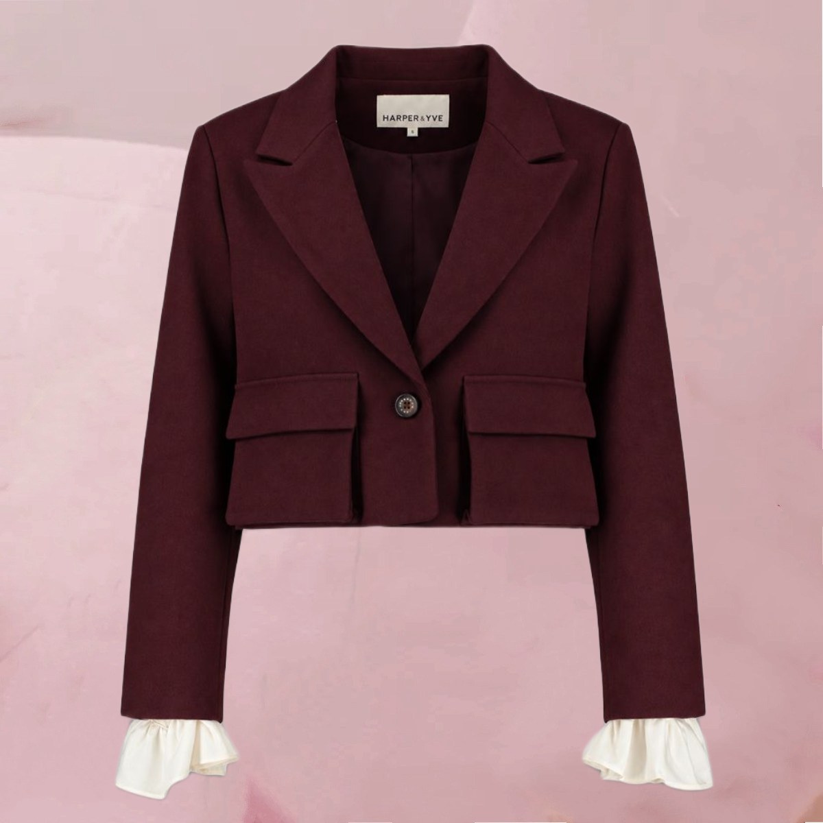 Elegant-cooler Blazer "Ivy-Blazer Red Port“ in edlem Bordeaux-Ton von Harper & Yve