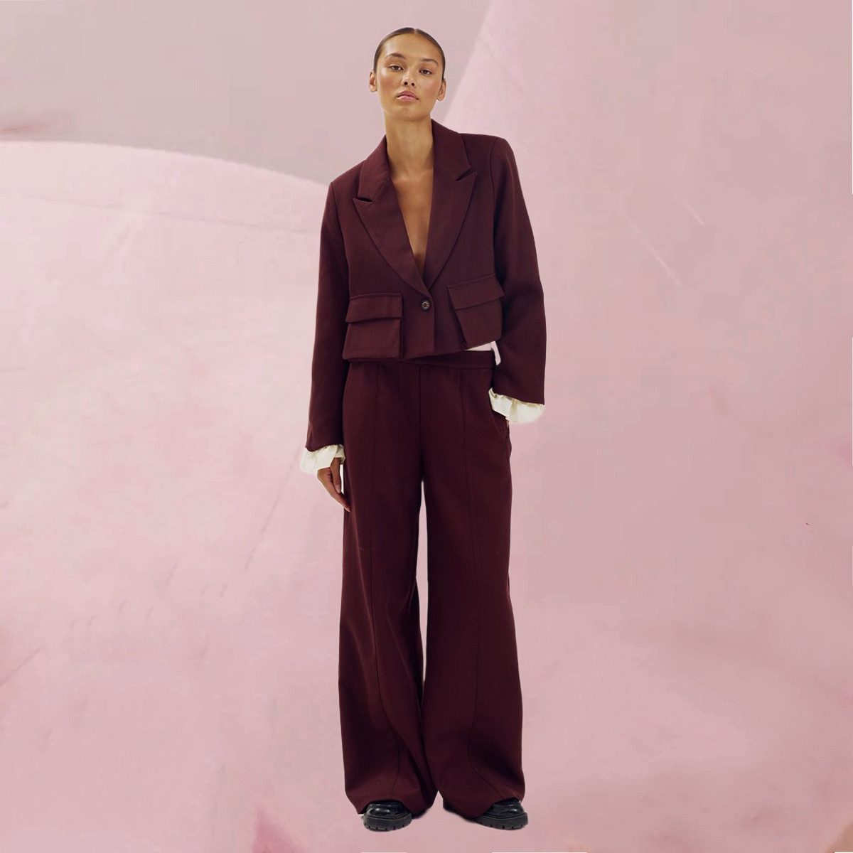 Elegant-cooler Blazer "Ivy-Blazer Red Port“ in edlem Bordeaux-Ton von Harper & Yve
