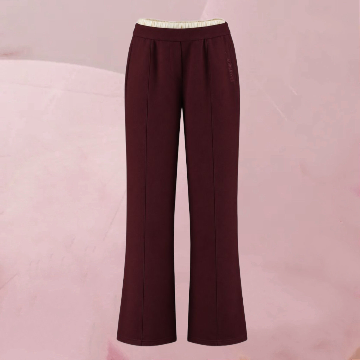 Fesch-moderne Hose „Broek Lilian Red Port“ in feinem Dunkelbordeaux von Harper & Yve