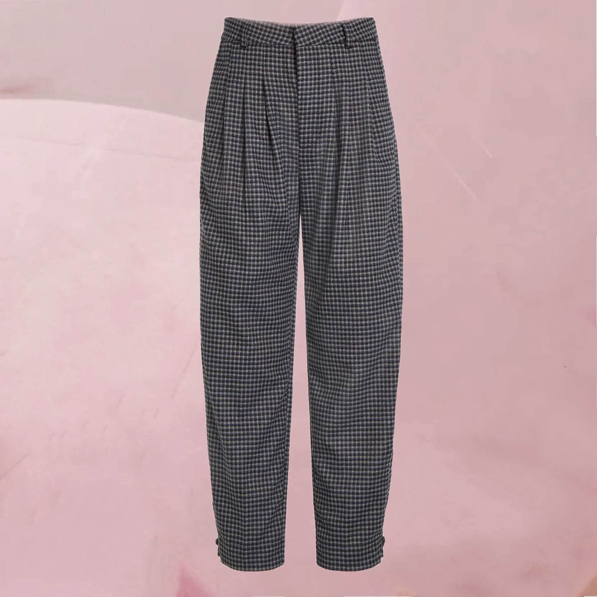 Flotte Hose "Luna Pants Espresso" mit dezentem Karo-Muster auf Dunkelblau von Circle Of Trust