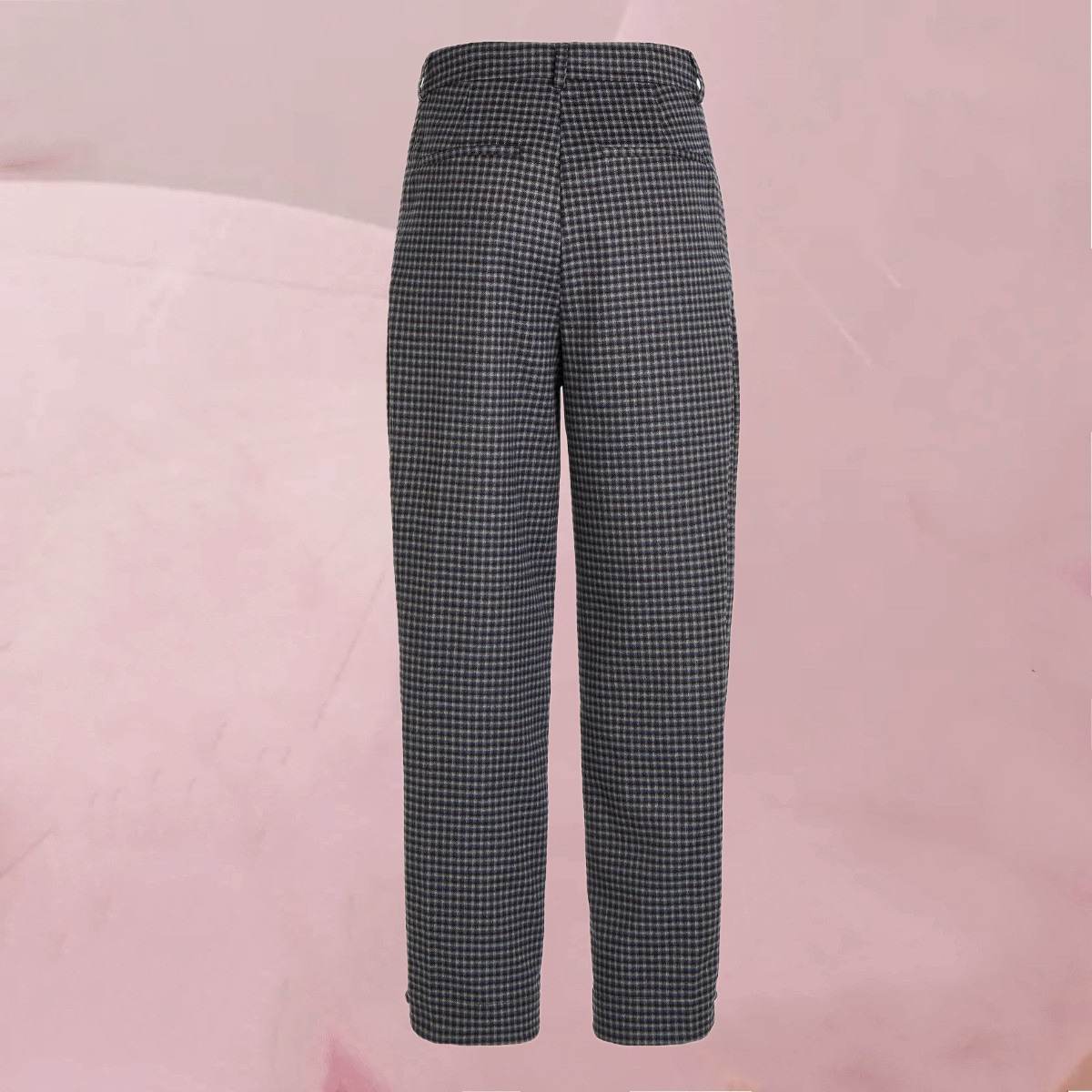 Flotte Hose "Luna Pants Espresso" mit dezentem Karo-Muster auf Dunkelblau von Circle Of Trust