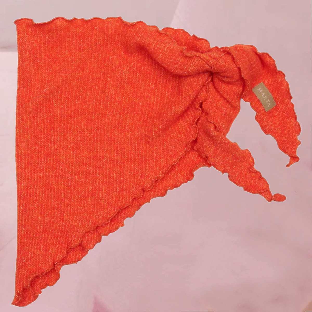 Kuschelweicher Dreiecks-Schal "Dame Tørklæde MdcAgnete" in Orange und Braun von Marta Du Chateau