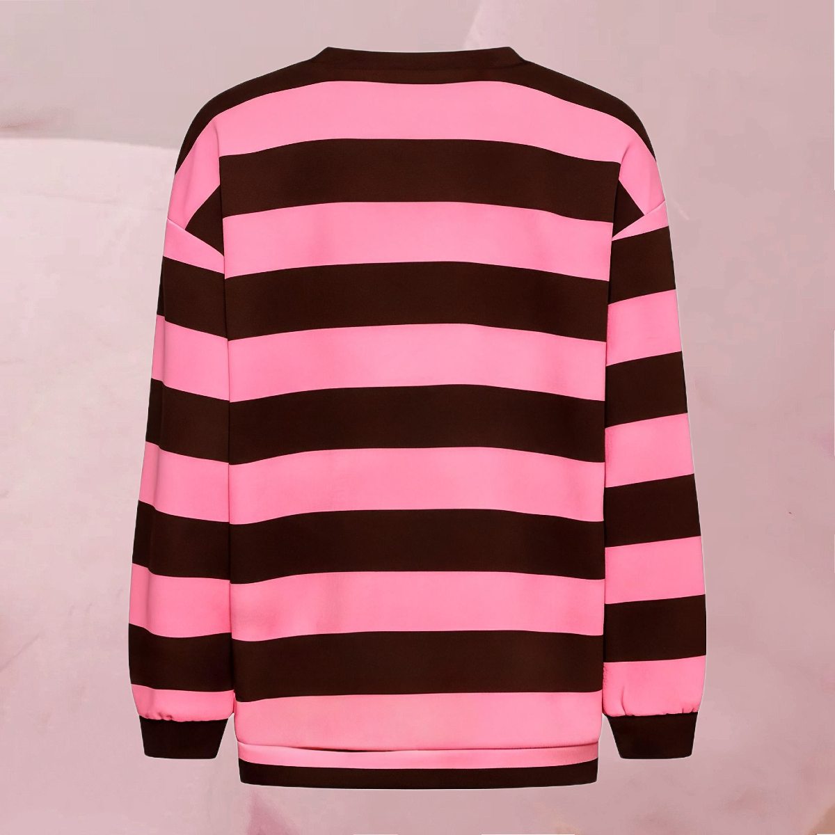 Cool lässiges Sweatshirt "Marta Du Chateau Dame Sweatshirt MdcNerina" in gestreiftem Design auf Pink/Moro von Marta Du Chateau