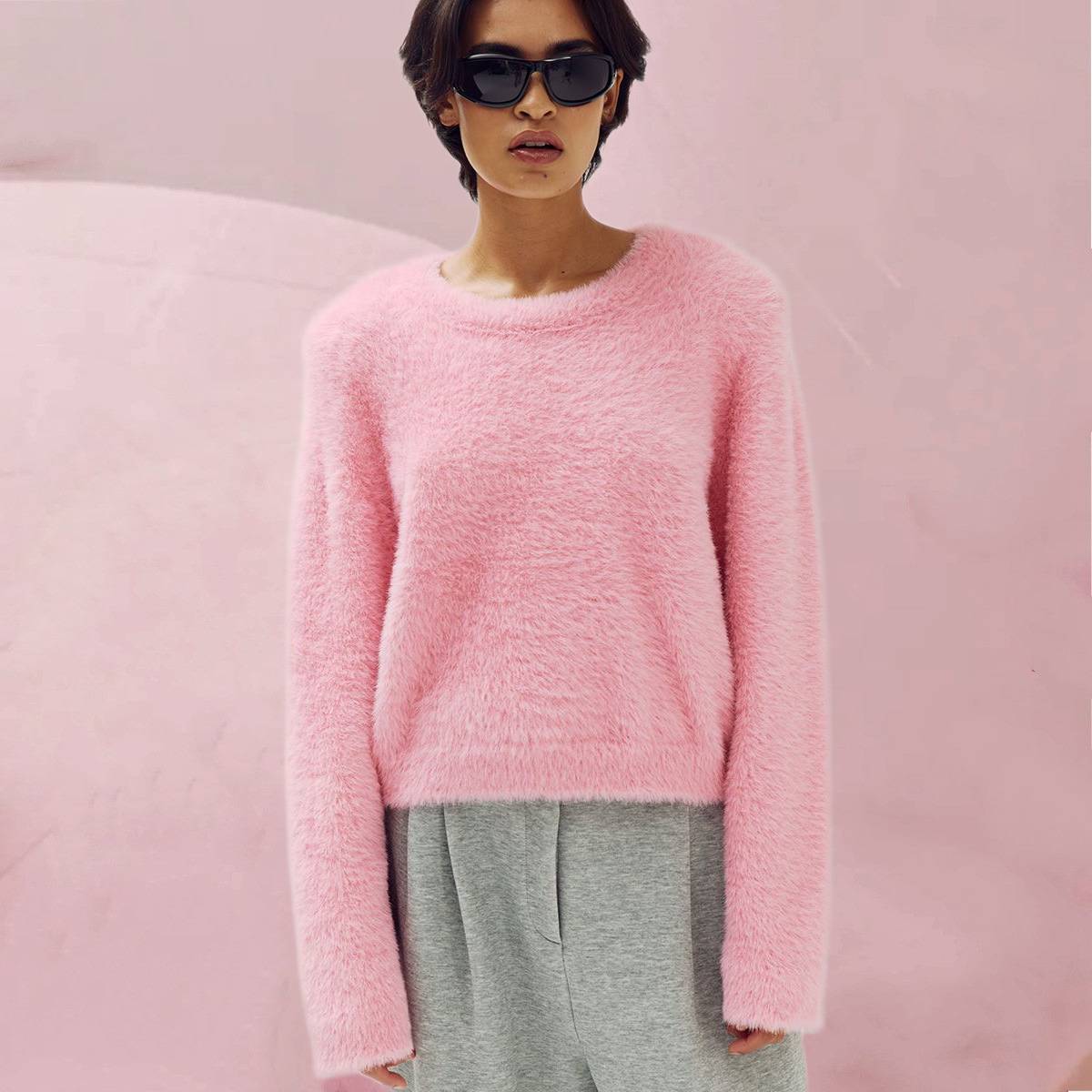 Kuschelig hübscher Pullover "Trui Nina Blush Pink" in hellem Rosa von Harper & Yve