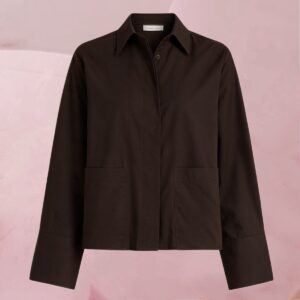 Hübsch lässige Bluse " Olivia Blouse Espresso" in einem warmen Dunkelbraun von Circle Of Trust