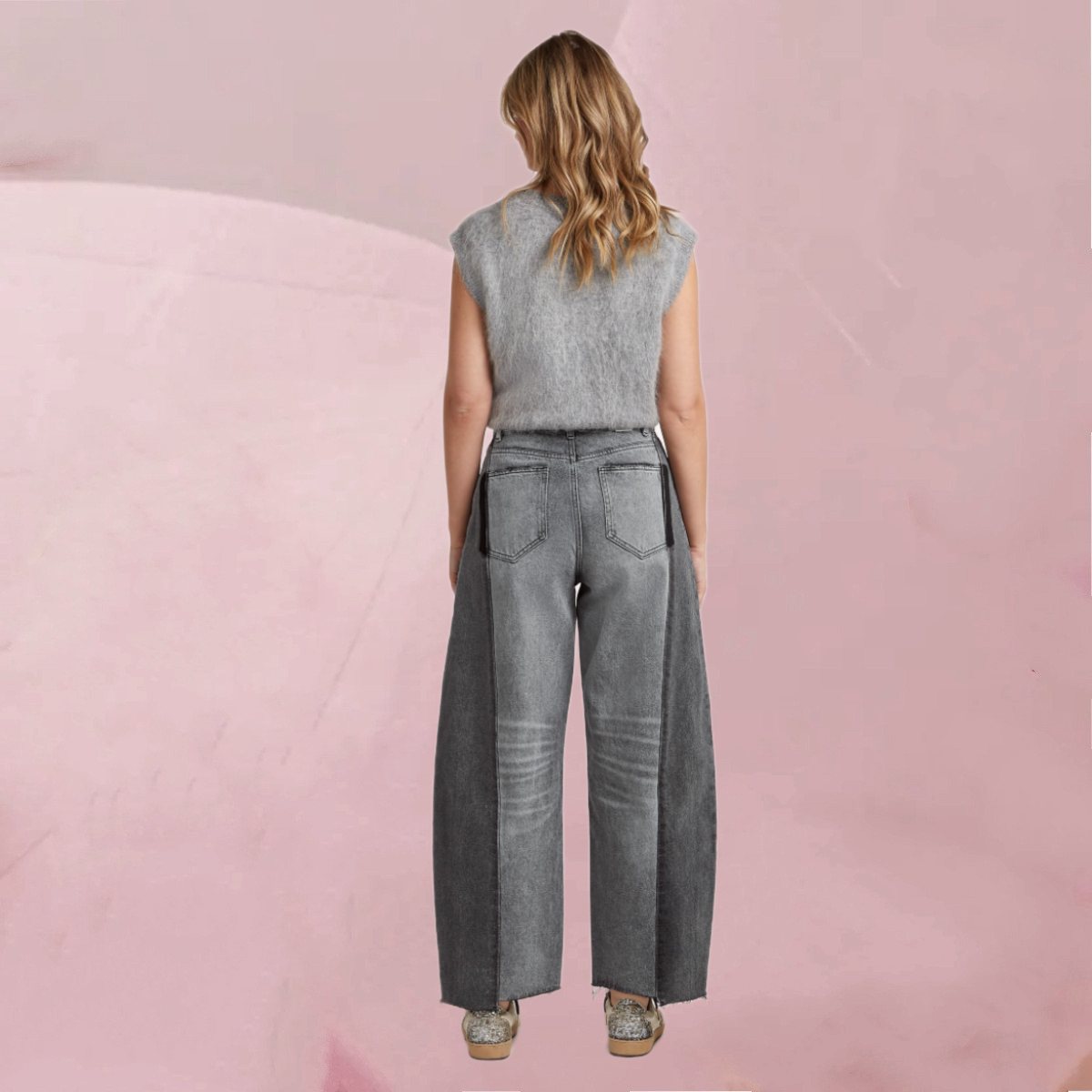 Fesche, knöchellange Jeans "Ryler Denim Cool Grey Wash" im Barrel-Style auf Grau von Circle Of Trust – Bild 4