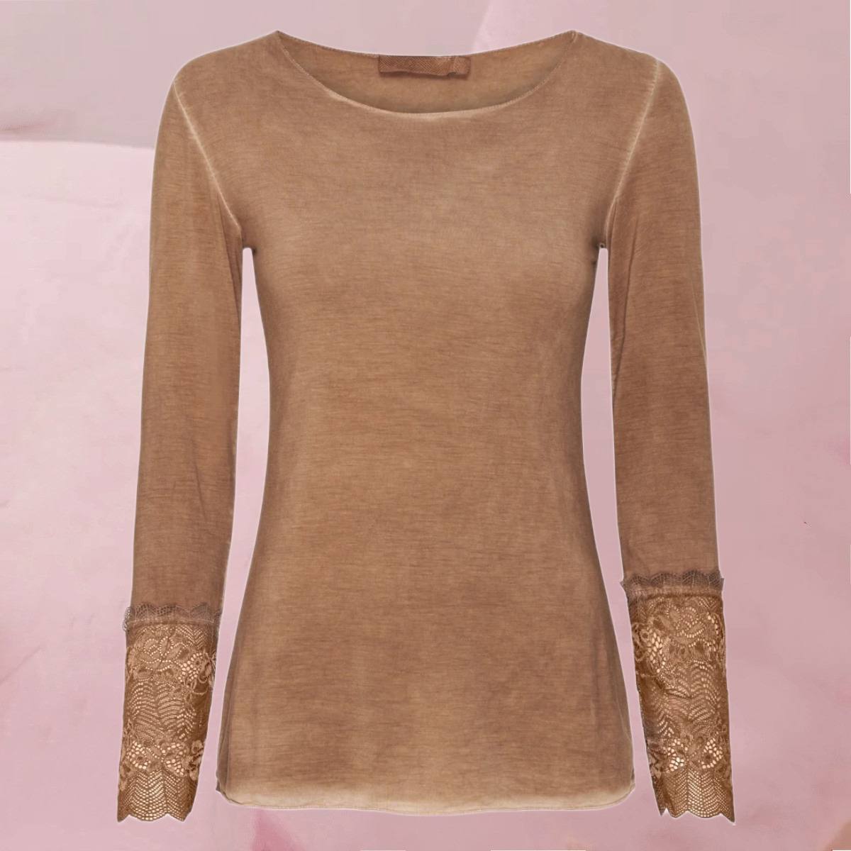 Elegant hübsches Shirt "Mdc Dame Bluse" mit Spitze an den Ärmeln in 9 coolen Farben