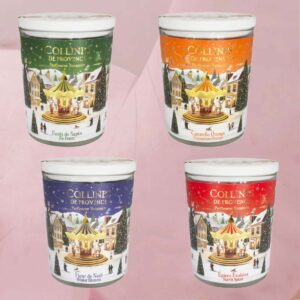 Winterliche Duftkerzen mit einzigartigen, weihnachtlichen Duftkreationen im 75g- oder 180g-Glas von Collines de Provence