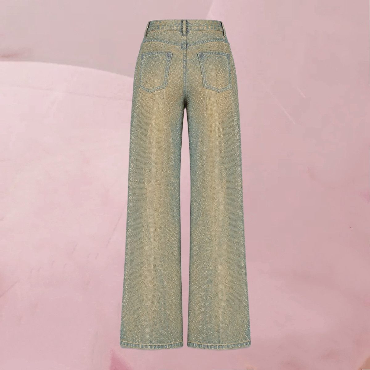 Coole, verwaschene Jeans „Jeans Yve Dirty Taupe“ mit raffiniertem Allover-Strassmuster von Harper & Yve